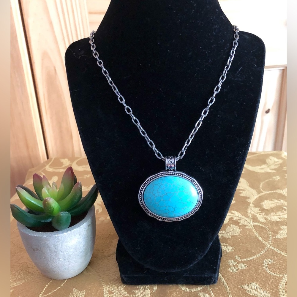 Southwestern Turquoise Statement 24” Necklace